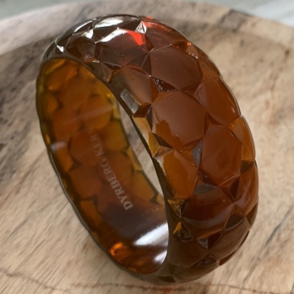 Brown Honeycomb Pattern Bangle Bracelet